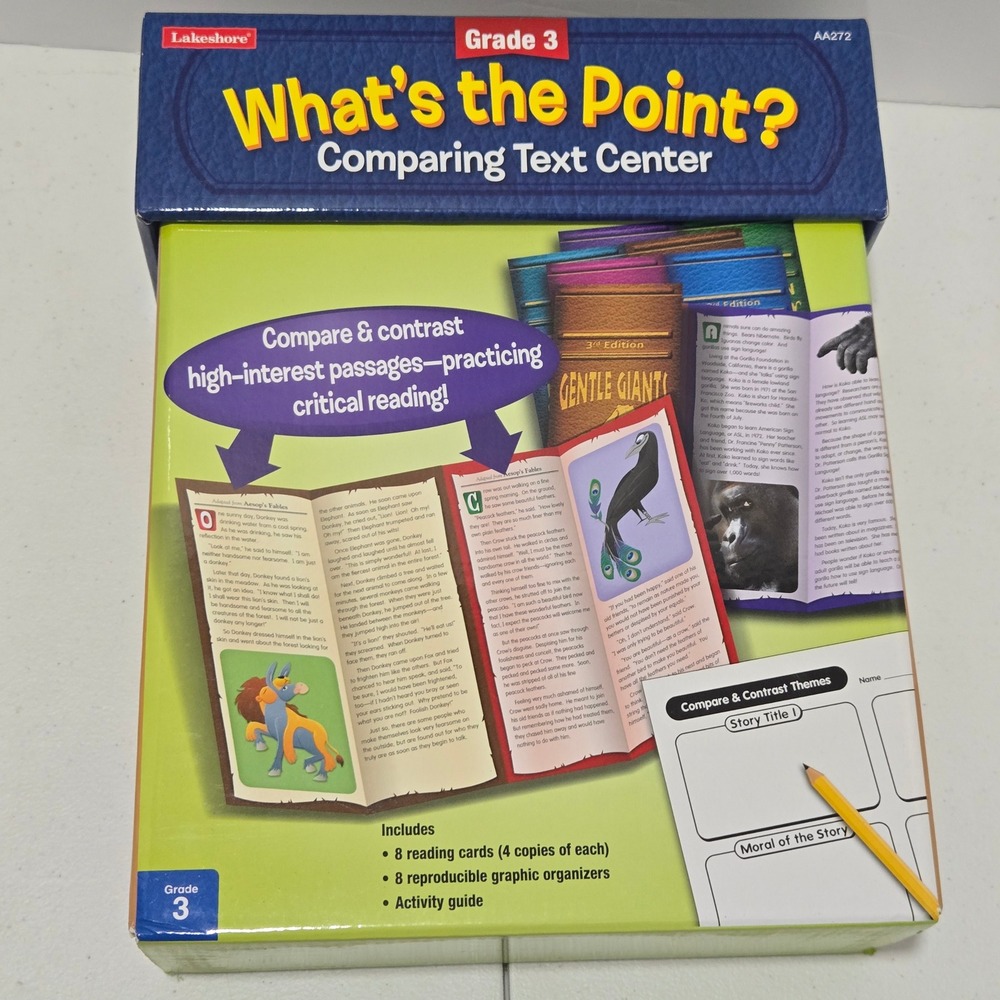 Lakeshore Grade 3 Whats the Point Comparing Text Center AA272 Reading Skills